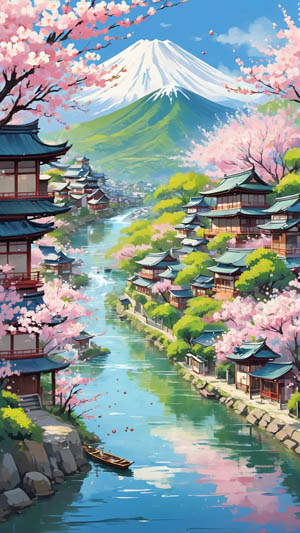 Serene Japanese Town