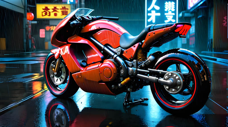 Cyberpunk Akira Bike